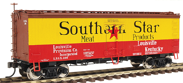 36' Wood Reefer - Assembled -- Southern Star #208 (yellow, red, brown, black)