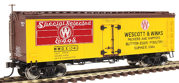 36' Wood Reefer - Assembled -- Wescott & Winks #1043 (yellow, brown, red)