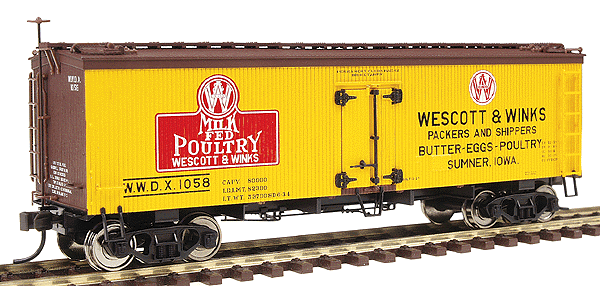 36' Wood Reefer - Assembled -- Wescott & Winks #1058 (yellow, brown, red)