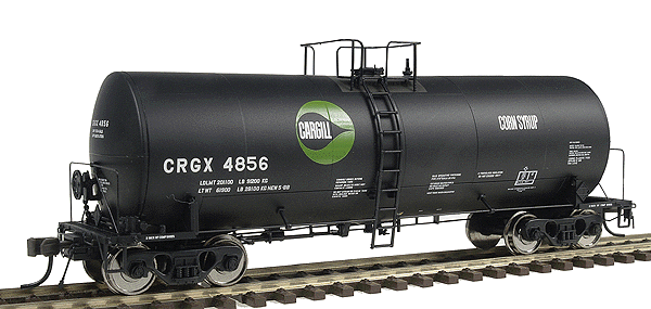 Trinity 17,600 Gallon Corn Syrup Tank Car -- Cargill #4856 (CRGX w/solid reporting marks; black w/multi-color logo)
