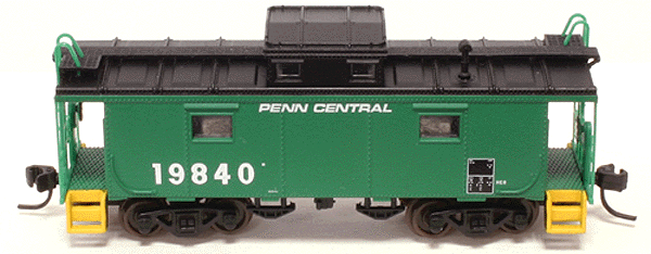 International Car Co. NE-6 Caboose - Ready-to-Run -- Penn Central #19840 (green, white, black)