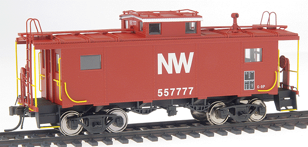 International Car Co. NE-6 Caboose - Ready-to-Run -- Norfolk & Western #557777 (red, white; NKP Style Body)