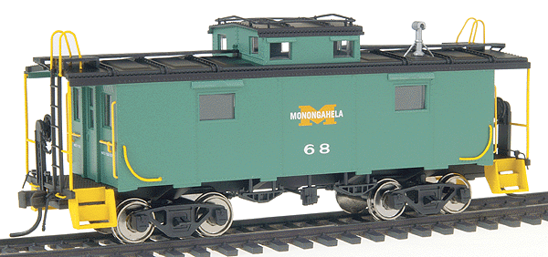 International Car Co. NE-6 Caboose - Ready-to-Run -- Monongahela #68 (green, white, red, black; NH Style Body)