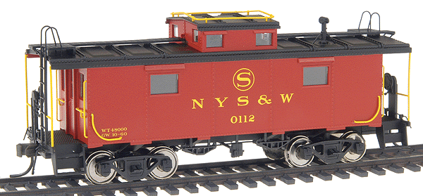 International Car Co. NE-6 Caboose - Ready-to-Run -- Susquehanna #0112 (red, black, yellow; NH Style Body)