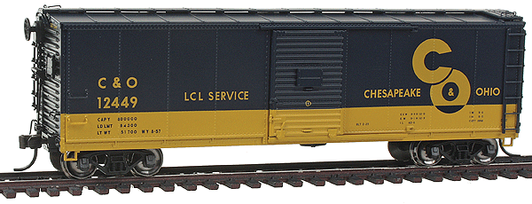 USRA Steel Rebuilt Boxcar - Ready to Run - Master(R) -- Chesapeake & Ohio #12449 (blue, yellow; "LCL Service" Markings, Large Logo