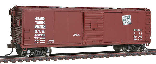 USRA Steel Rebuilt Boxcar - Master(R) - Ready to Run -- Grand Trunk Western #460303 (Boxcar Red, green Square Logo)