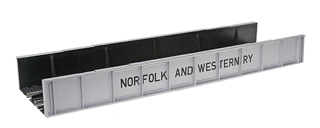 Decorated Plate Girder Bridge w/Code 100 Track -- Norfolk & Western (silver)