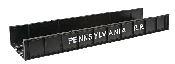 Decorated Plate Girder Bridge w/Code 100 Track -- Pennsylvania Railroad (black, white)