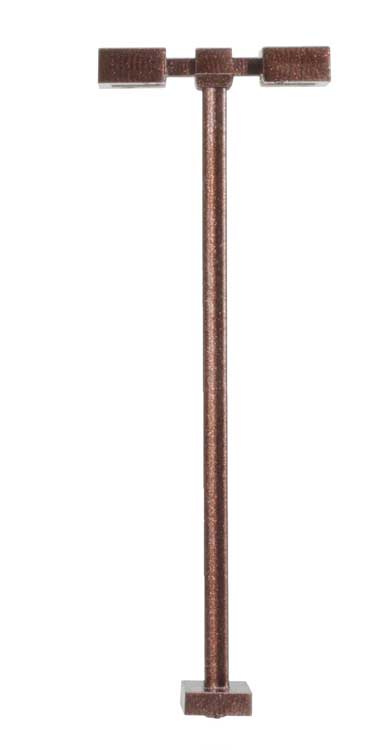 Double-Arm Square LED Light 3-Pack -- Bronze (warm white LED) 15 Scale Feet Tall