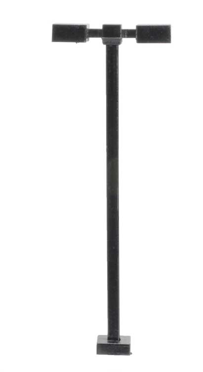 Double-Arm Square LED Light 3-Pack -- Black (warm white LED) 15 Scale Feet Tall