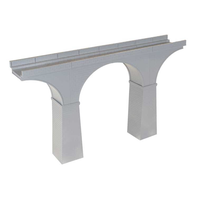 Single-Track Cut-Stone Viaduct -- 18 x 3-1/4"  cm, Variable Height