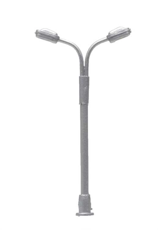 Double-Arm LED Streetlight 3-Pack -- Silver (cool white LED)