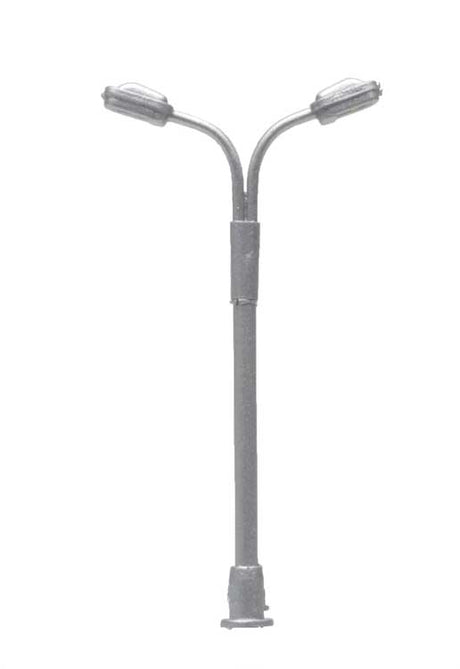 Double-Arm LED Streetlight 3-Pack -- Silver (cool white LED)
