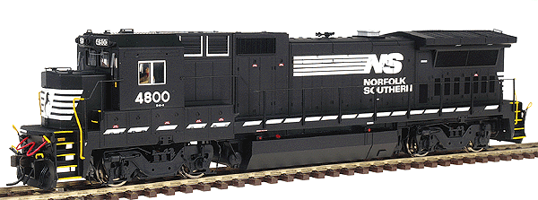 Diesel Master Series Silver GE Dash 8-40B Powered - Standard -- Norfolk Southern #4800 (black, white)