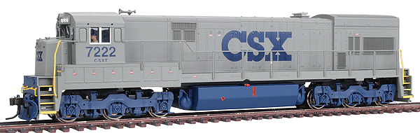Diesel GE U30C Phase III Powered - No Decoder -- CSX #7222 (gray, blue)
