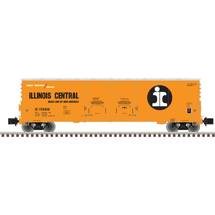 Evans 53' Double Plug-Door Boxcar - Master(R) -- Illinois Central #150046 (orange, black, white, Split Rail Logo)