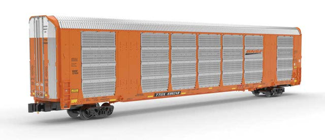 Gunderson Multi-Max Enclosed Auto Rack - Ready to Run - Master(R) -- BNSF Railway TTGX #696248 (orange, silver; Wedge Logo)