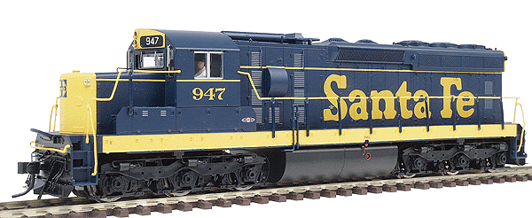 Diesel EMD SD24 Powered - No Decoder -- Santa Fe #947 (blue, yellow)