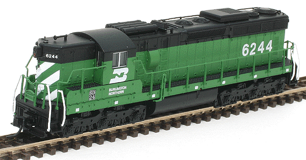 Master Series Silver; Diesel EMD SD24 Powered - No Decoder -- Burlington Northern #6244 (green, white, black)