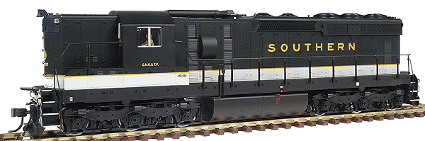 Master Series Silver; Diesel EMD SD24 Powered - No Decoder -- Southern - Painted (black, Imitation Aluminum & Gold, w/SR logo), No Number
