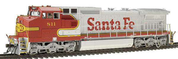Diesel Master Silver Series GE Dash 8-40CW; Powered -- Santa Fe #811 (red, silver (Warbonnet, silver, red))