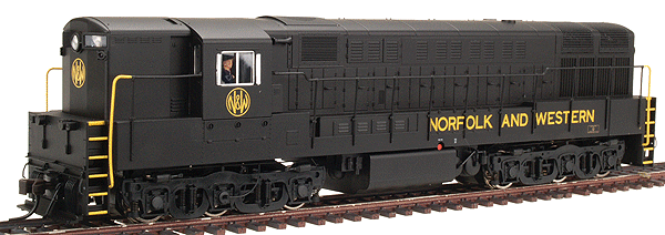 Master Series Silver Diesel F-M H24-66 Train Master; Powered, DCC Ready -- Norfolk & Western Phase 1B; Painted (black, yellow), No Unit Number