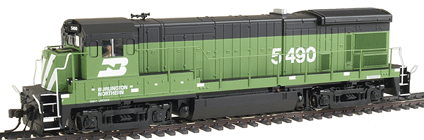 Master Series Gold Diesel GE B30-7 - Powered w/Decoder & Sound -- Burlington Northern #5490 (green, white, black)