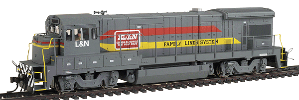 Master Series Gold Diesel GE B23-7 - Powered w/Decoder & Sound -- Family Lines - Louisville & Nashville (gray, red, yellow) No Unit Number