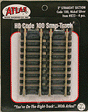Straight Snap-Track(R) Nickel-Silver Rail -- 3"  7.6cm (Black Ties) pkg(4)