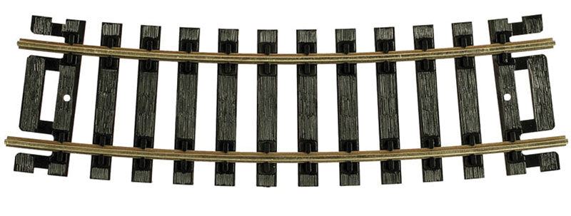 Code 100 Curved Snap-Track(R) Nickel-Silver Rail -- 1/2 Section, 15" Radius (Black Ties) pkg(4)