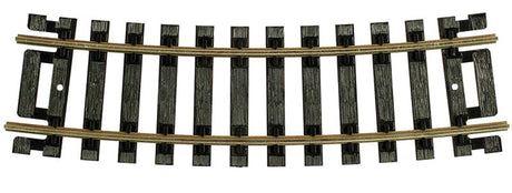 Code 100 Curved Snap-Track(R) Nickel-Silver Rail -- 1/2 Section, 15" Radius (Black Ties) pkg(4)
