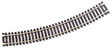 Code 100 Curved Snap-Track(R) Nickel-Silver Rail -- 18" Radius (Black Ties) pkg(6)