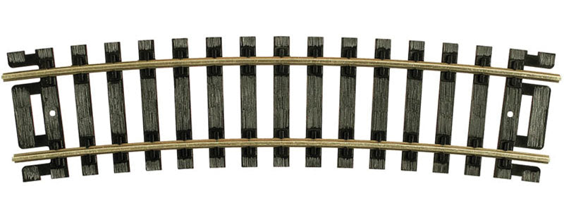 Code 100 Curved Snap-Track(R) Nickel-Silver Rail -- 1/2 Section, 18" Radius (Black Ties) pkg(4)