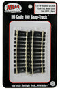 Code 100 Curved Snap-Track(R) Nickel-Silver Rail -- 1/3 Section, 18" Radius (Black Ties) pkg(4)