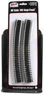 Code 100 Curved Snap-Track(R) Nickel-Silver Rail -- 24" Radius (Black Ties) pkg(6)