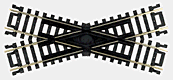 Snap Track Crossing -- 30 Degrees, Nickel-Silver Rail, Black Ties