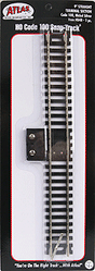 Terminal Section Snap-Track(R), Nickel-Siver Rail -- 9" Straight, Black Ties