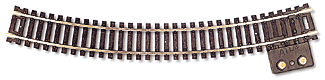 Terminal Section Snap-Track(R), Nickel-Silver Rail -- 18" Radius Curved, Black Ties