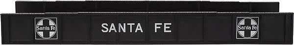 Decorated Plate Girder Bridge w/Code 100 Track -- Santa Fe (black, white)
