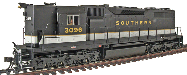 Silver Series Diesel EMD SD35 w/High-Nose - Powered (No Sound, DCC-Ready) -- Southern #3096 (black, imitation aluminum, gold)