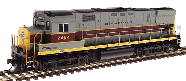 Diesel Classic Alco C-425 Phase 1 Powered -- Erie Lackawanna #2454 (gray, maroon, yellow)