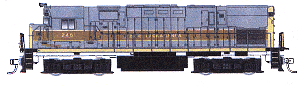 Diesel Classic Alco C-425 Phase 1 Powered -- Erie Lackawanna #2451 (gray, maroon, yellow)