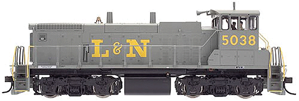 EMD MP15DC w/Sound & DCC - Master(R) Series Gold -- Louisville & Nashville #5038 (gray, yellow) w/Square Air Filter Box