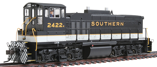 EMD MP15DC w/Sound & DCC - Master(R) Series Gold -- Southern #2422 (black, imitation aluminum, gold), Angled Air Filter