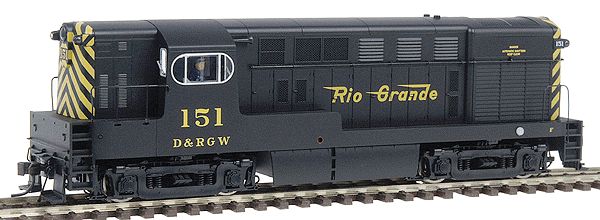 Diesel F-M H15-44 Powered; Early "Loewy" Body & Cab w/Body-Mounted Handrai -- Denver & Rio Grande Western #151 (black, yellow)