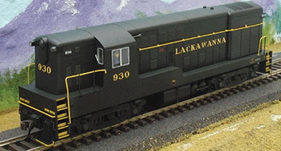 Diesel F-M H15-44 Powered - Late Body, Square Window Cab w/Body Handrails -- Lackawanna #930 (black, yellow)