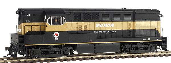 Diesel F-M H15-44 Powered; Early "Loewy" Body & Cab w/Body-Mounted Handrai -- Monon #45 (black, gold)