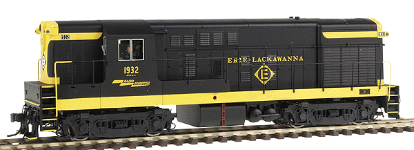 Diesel F-M H16-44 Powered; Late Body & Cab w/Sill- & Body-Mounted Handrails -- Erie Lackawanna #1932 (black, yellow)