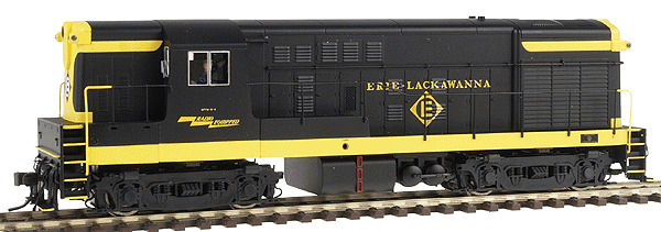 Diesel F-M H16-44 Powered; Late Body & Cab w/Sill- & Body-Mounted Handrails -- Erie Lackawanna - Painted (black, yellow), No Unit Number
