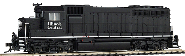 EMD GP40 Low Nose - Standard DC -- Illinois Central- Painted (Nondynamic; black, white), No Unit Number